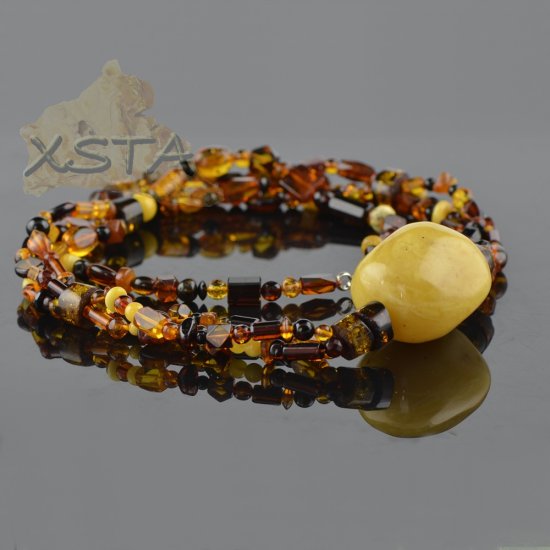 Amber necklace for adults luxury long